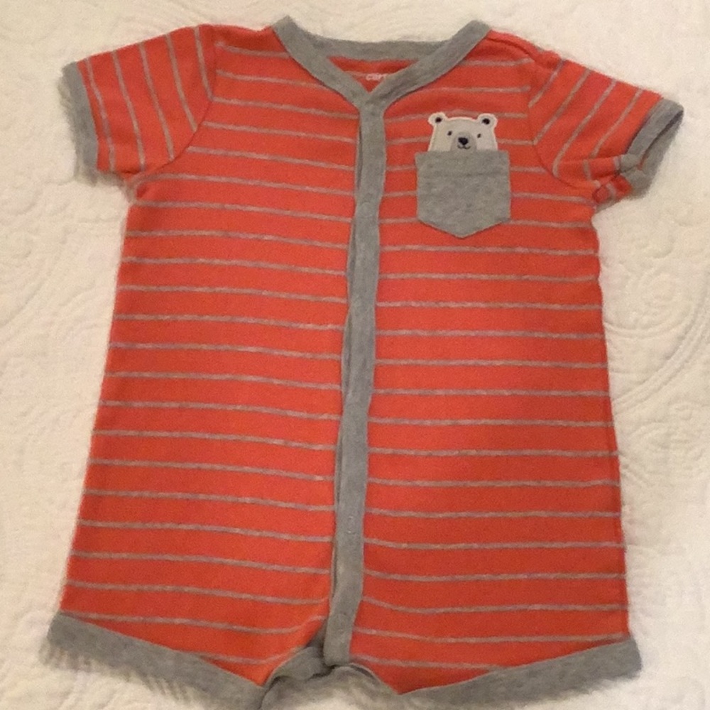 Carters 100% Cotton Romper, Boys 9 Months